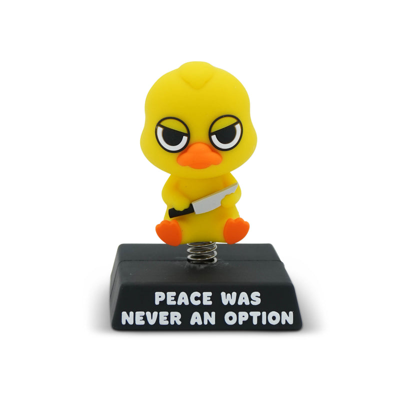 "Peace Was Never an Option Angry" Duck Spring Bobblehead