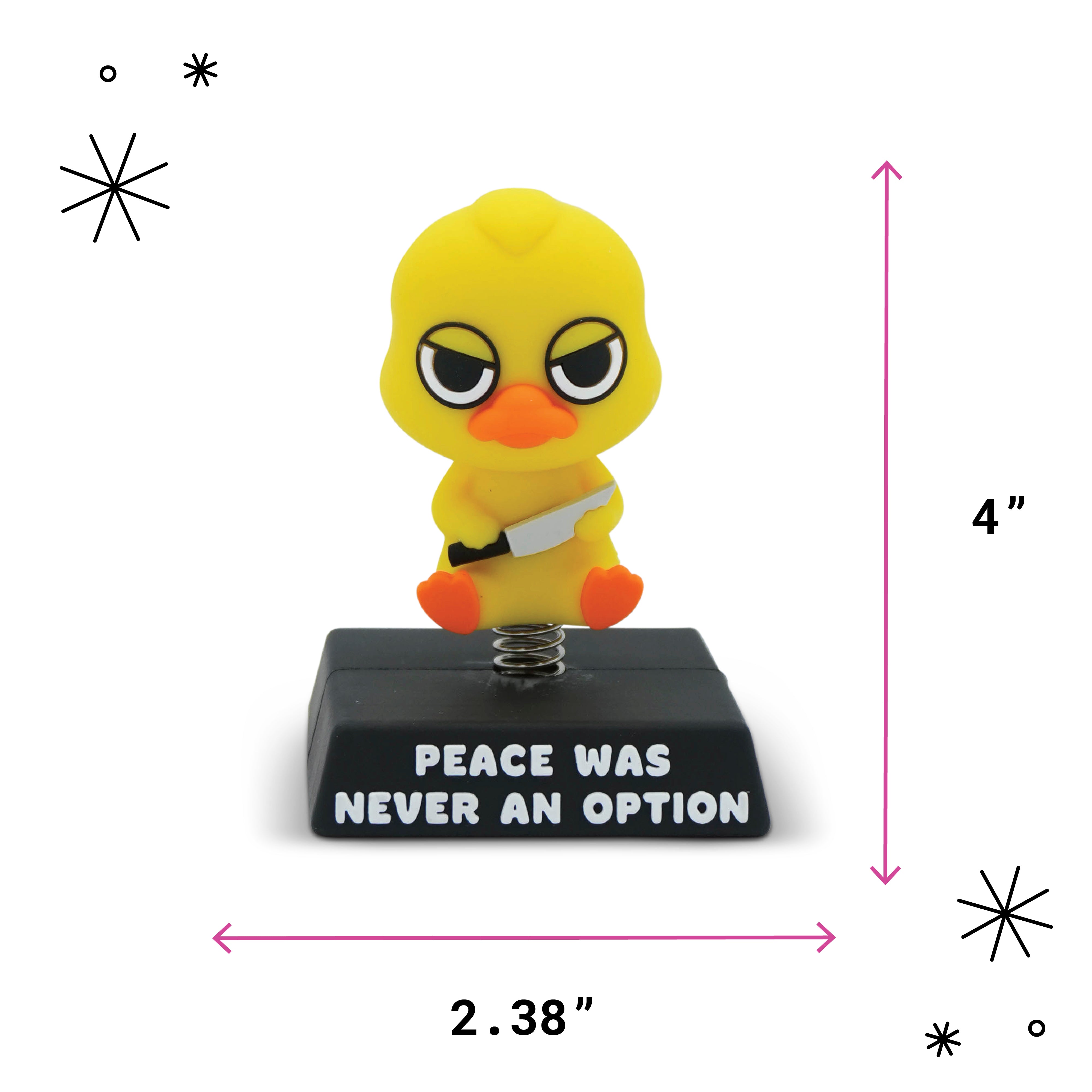 "Peace Was Never an Option Angry" Duck Spring Bobblehead