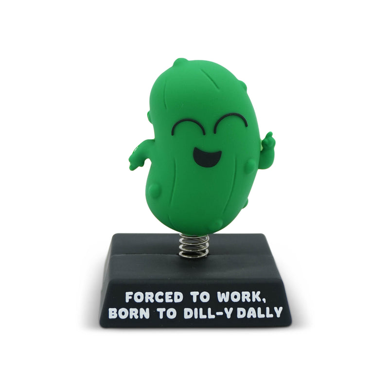 "Forced to Work, Born to Dill-y Dally" Pickle Spring Bobblehead