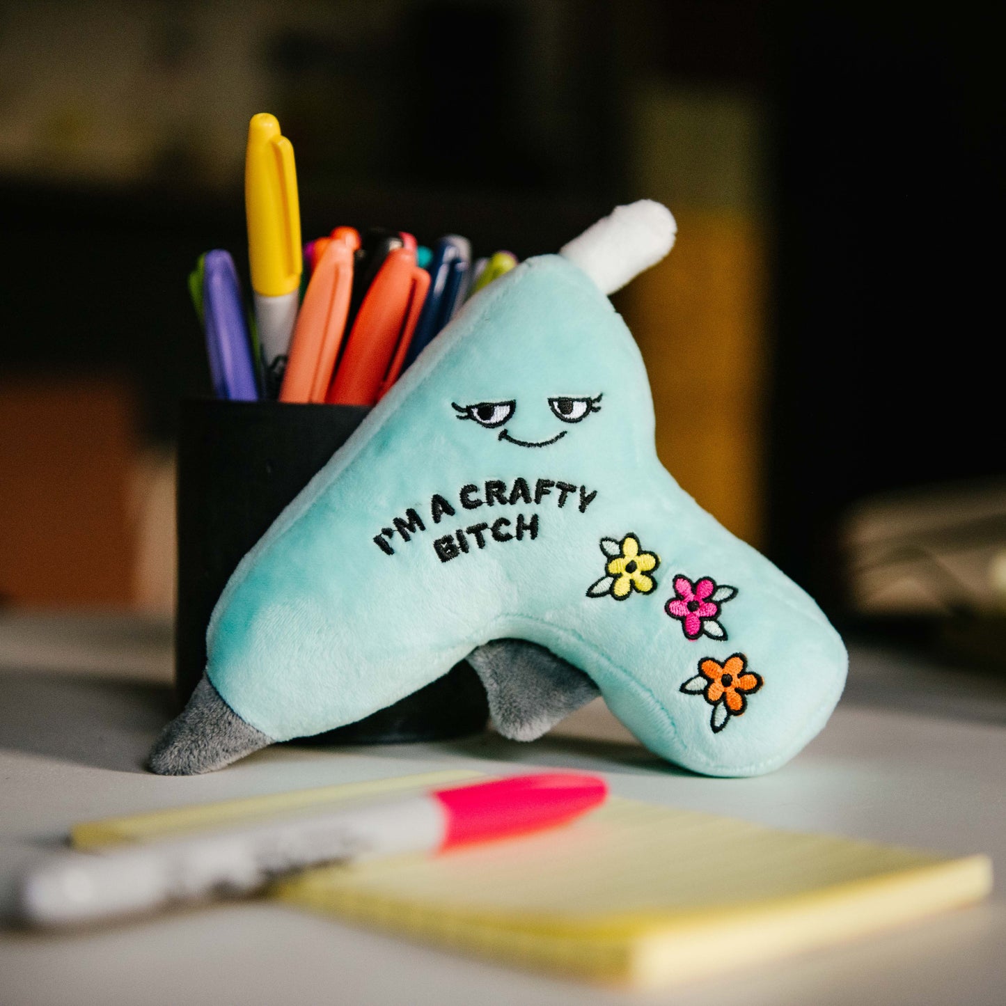 "I'm a Crafty Bitch" Glue Gun Plushie