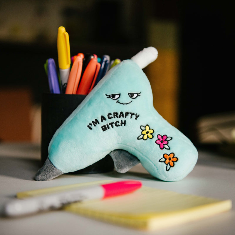"I'm a Crafty Bitch" Glue Gun Plush
