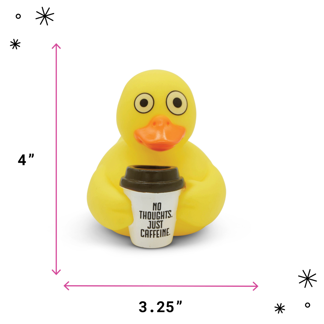 “No Thoughts. Just Caffeine” Rubber Duck