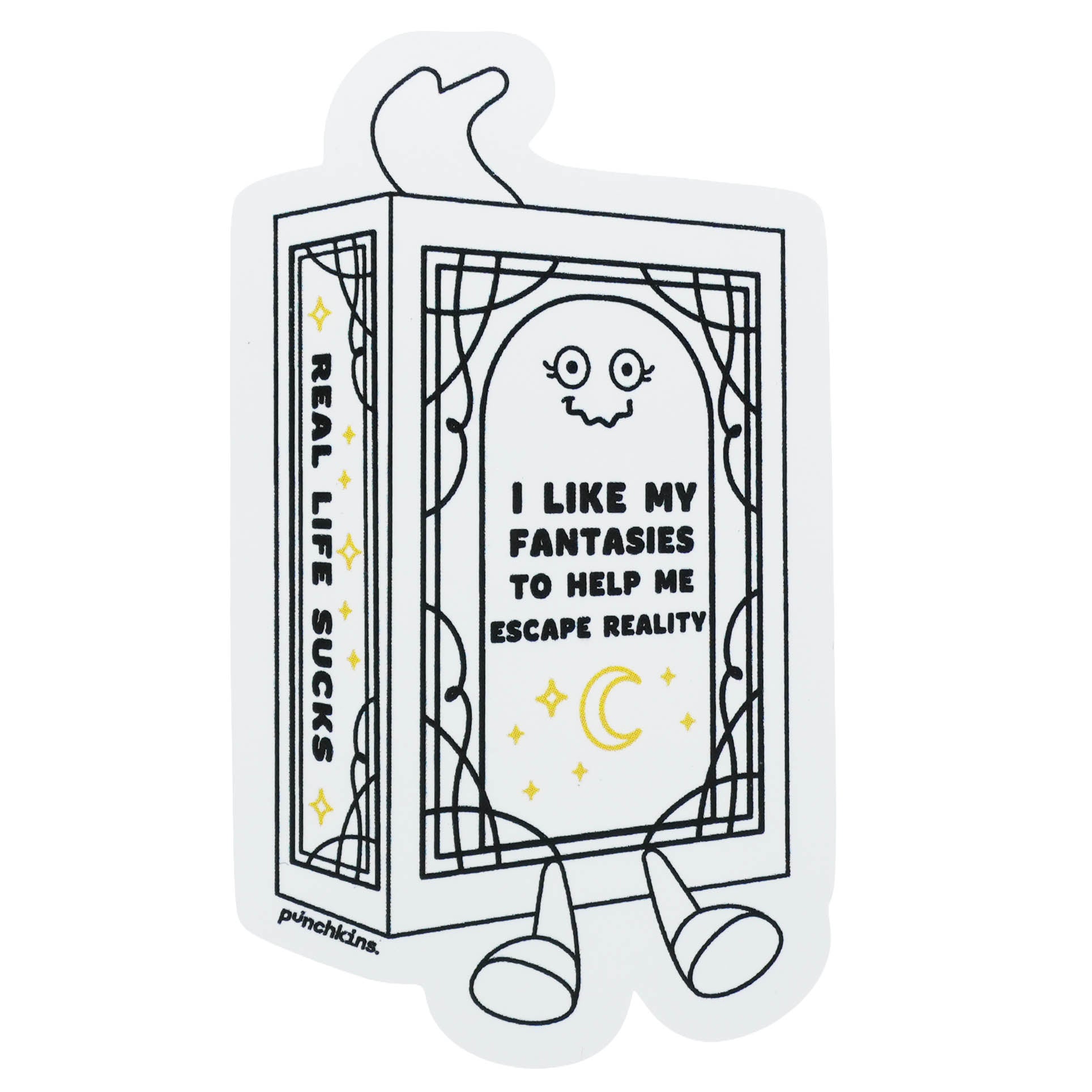 "I Like My Fantasies to Help Me Escape Reality" Book Vinyl Sticker