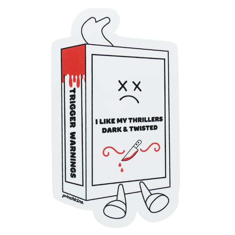 "I Like My Thrillers Dark & Twisted" Book Vinyl Sticker