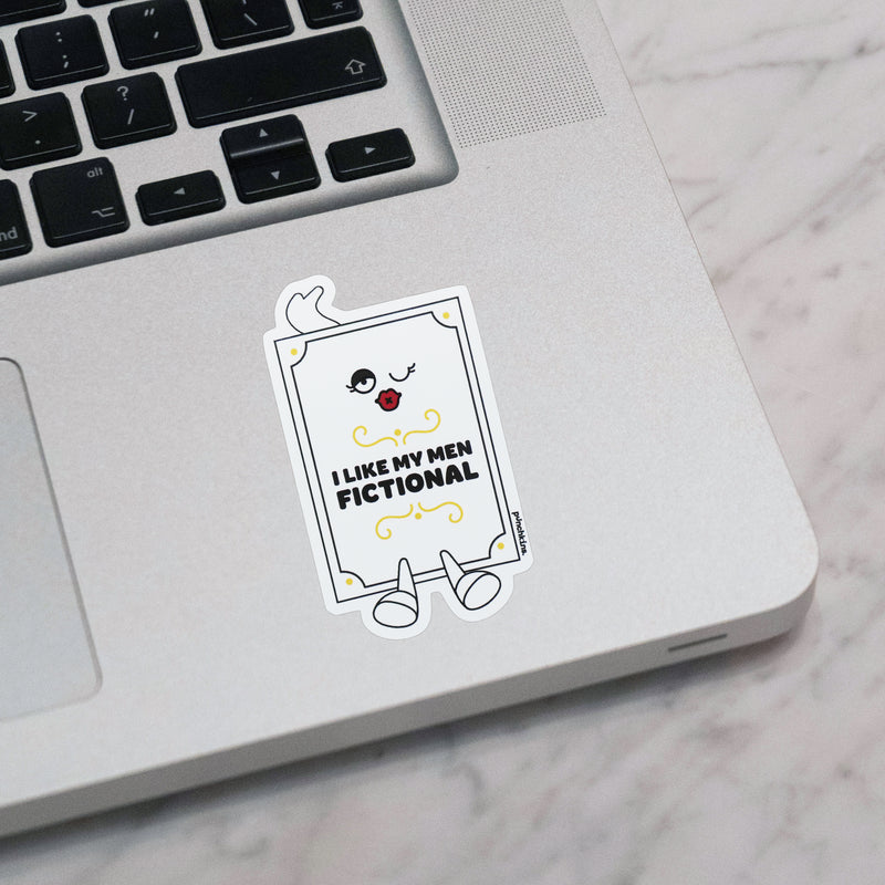 "I Like My Men Fictional" Book Vinyl Sticker