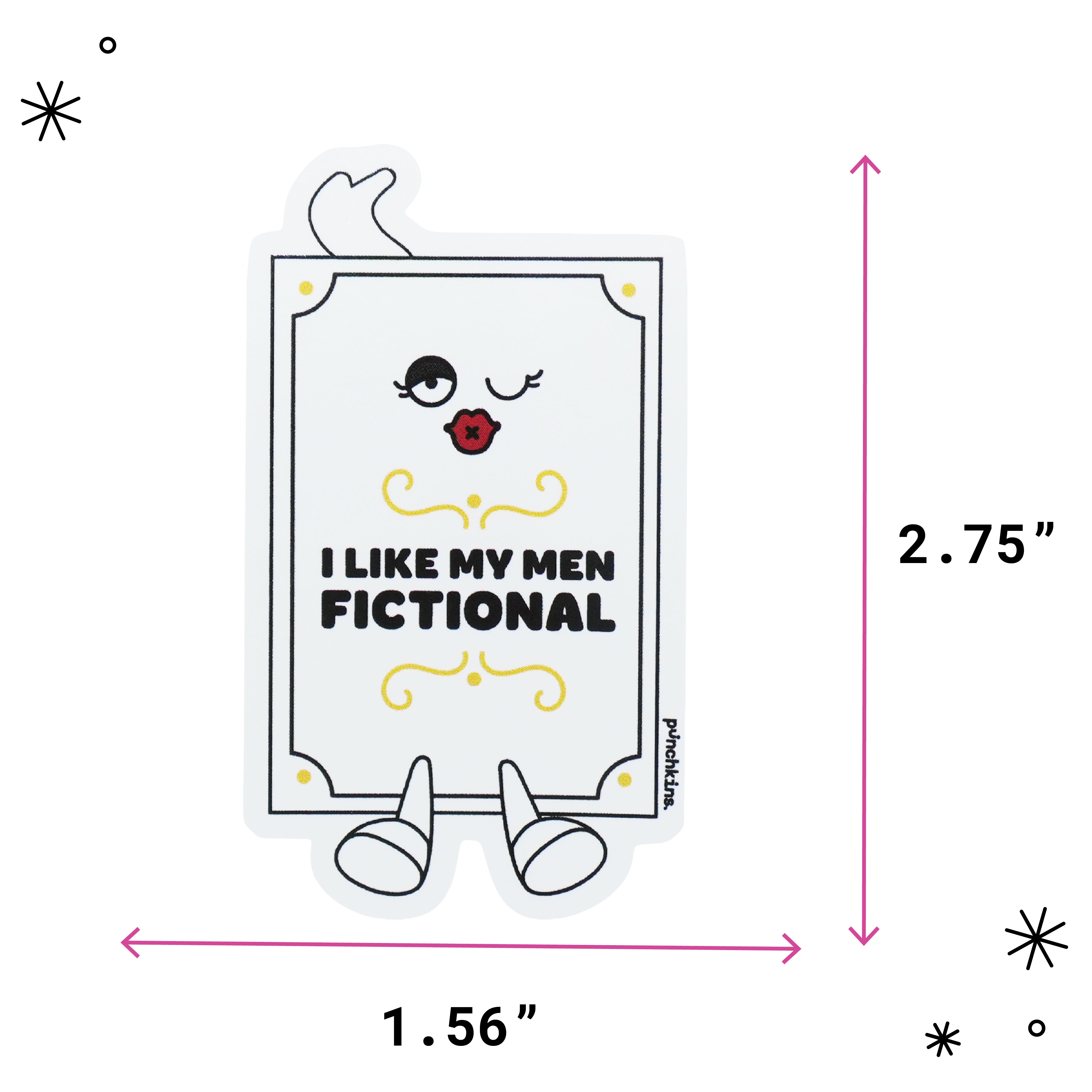 "I Like My Men Fictional" Book Vinyl Sticker