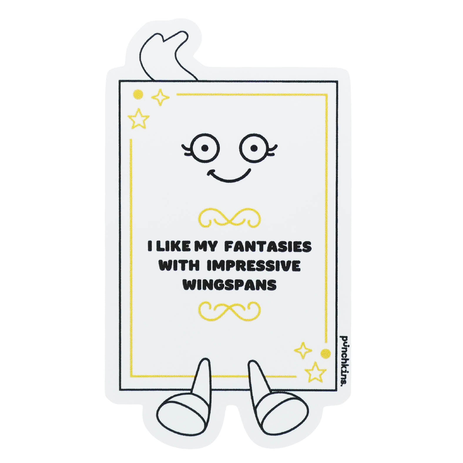 "I Like My Fantasies With Impressive Wingspans" Book Vinyl Sticker