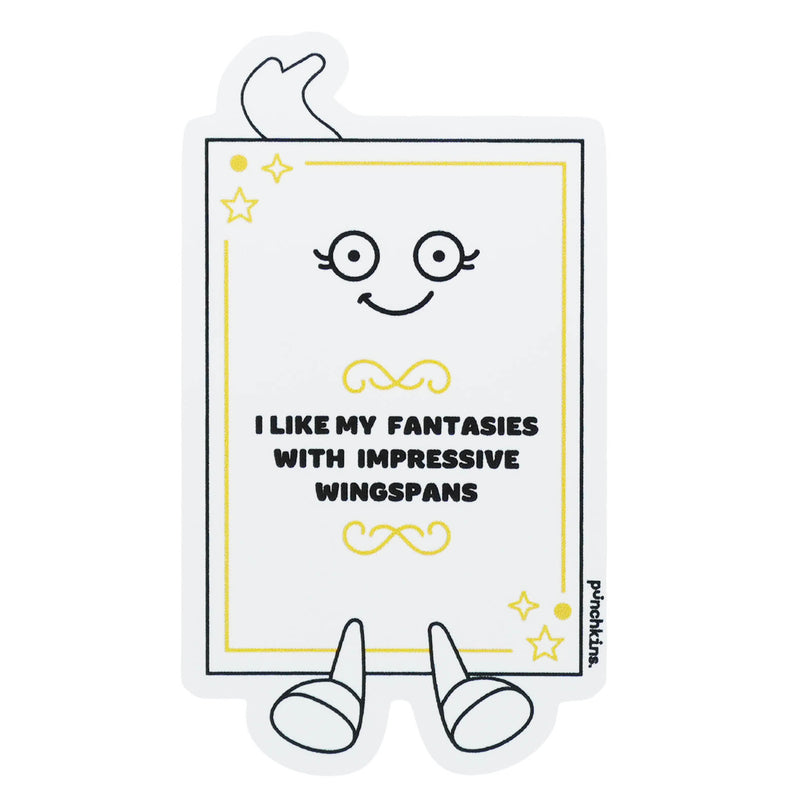 "I Like My Fantasies With Impressive Wingspans" Book Vinyl Sticker