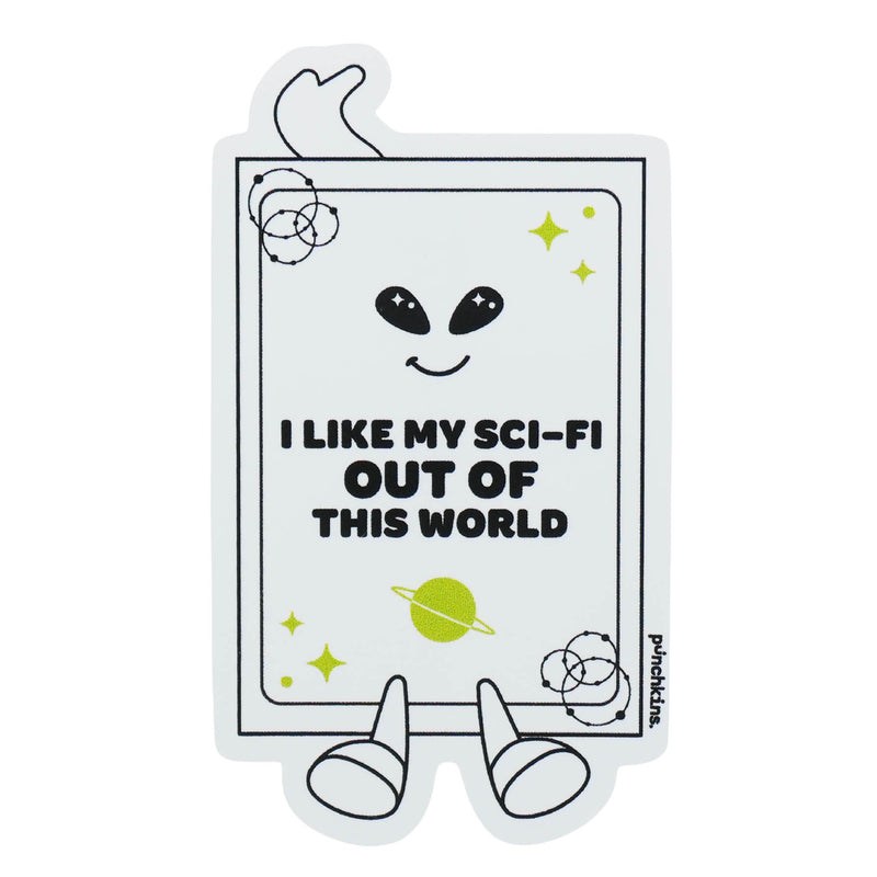 "I Like My Sci-Fi Out of This World" Book Vinyl Sticker