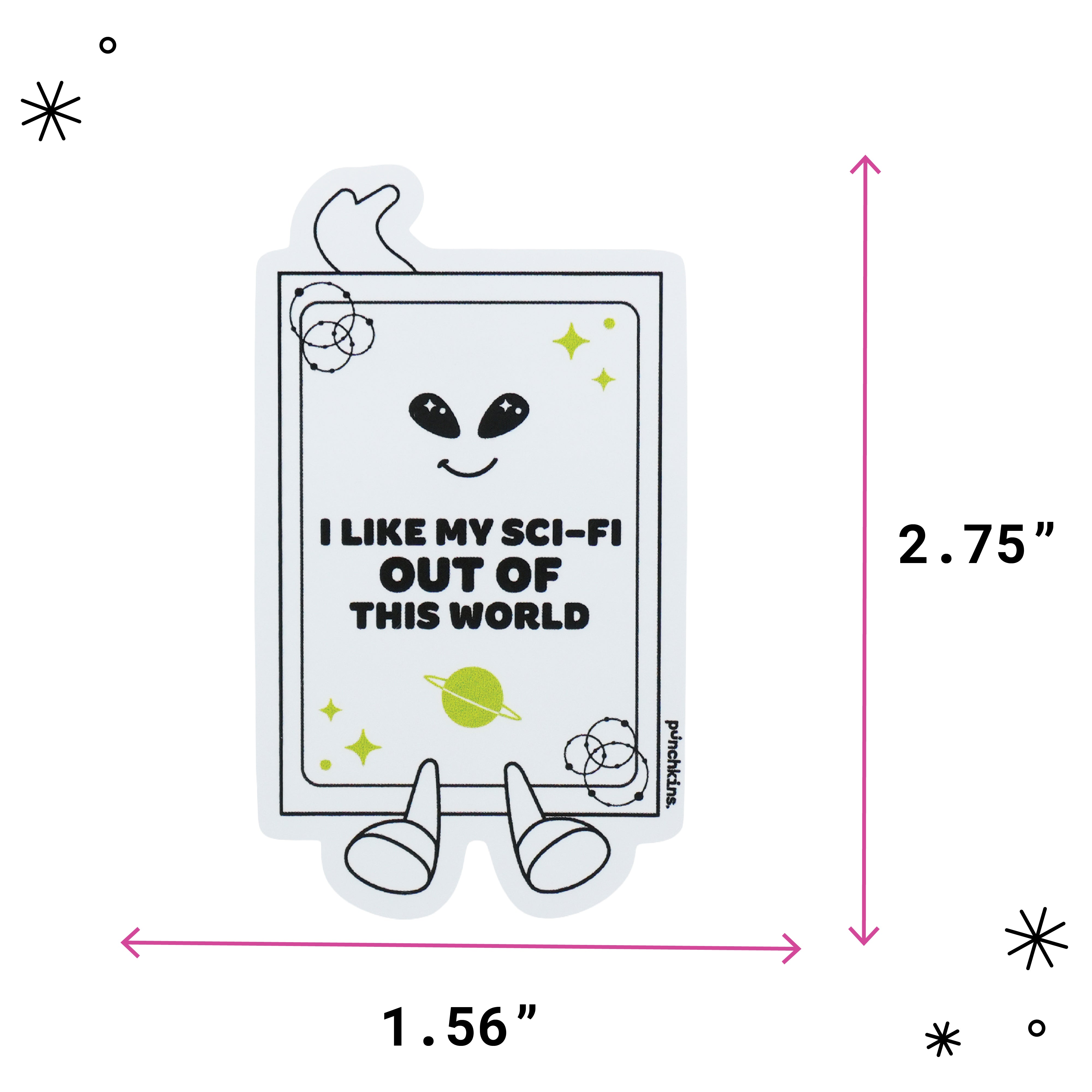 "I Like My Sci-Fi Out of This World" Book Vinyl Sticker