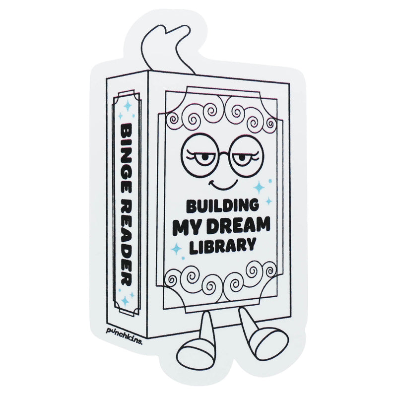 "Building My Dream Library" Book Vinyl Sticker