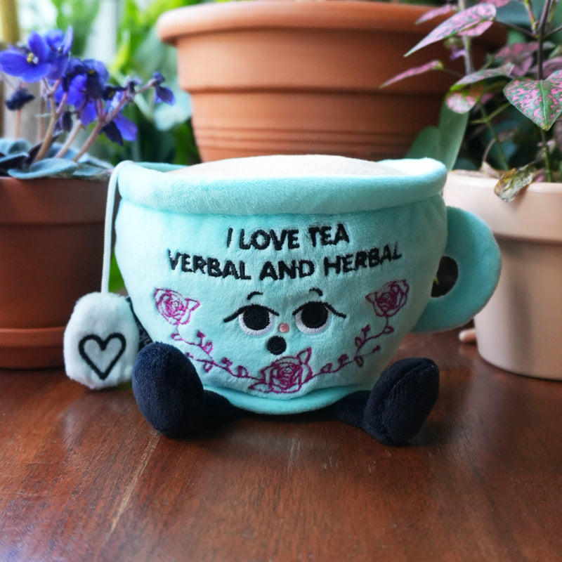 “I Love Tea Verbal and Herbal” Teacup Plush