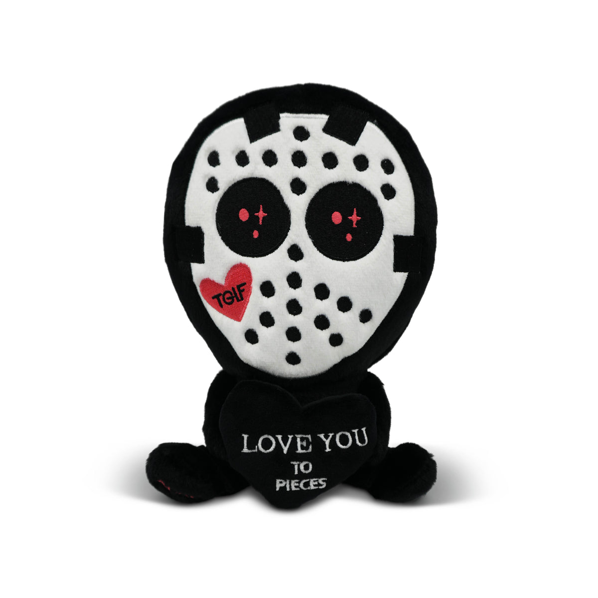 Hockey mask killer plush on white background.
